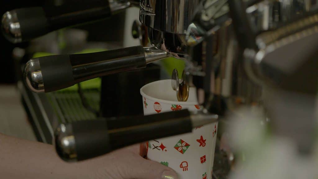 Coffee being made on an espresso machine at Coffee Treat